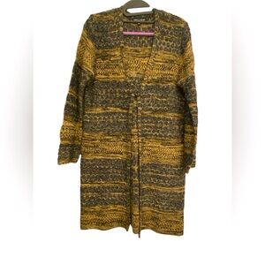 Cable & Gauge Brown, cream, gold and black Cardigan